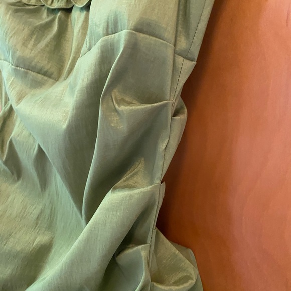 London Times Green Ruffled Midi Cocktail Dress - Picture 3 of 4